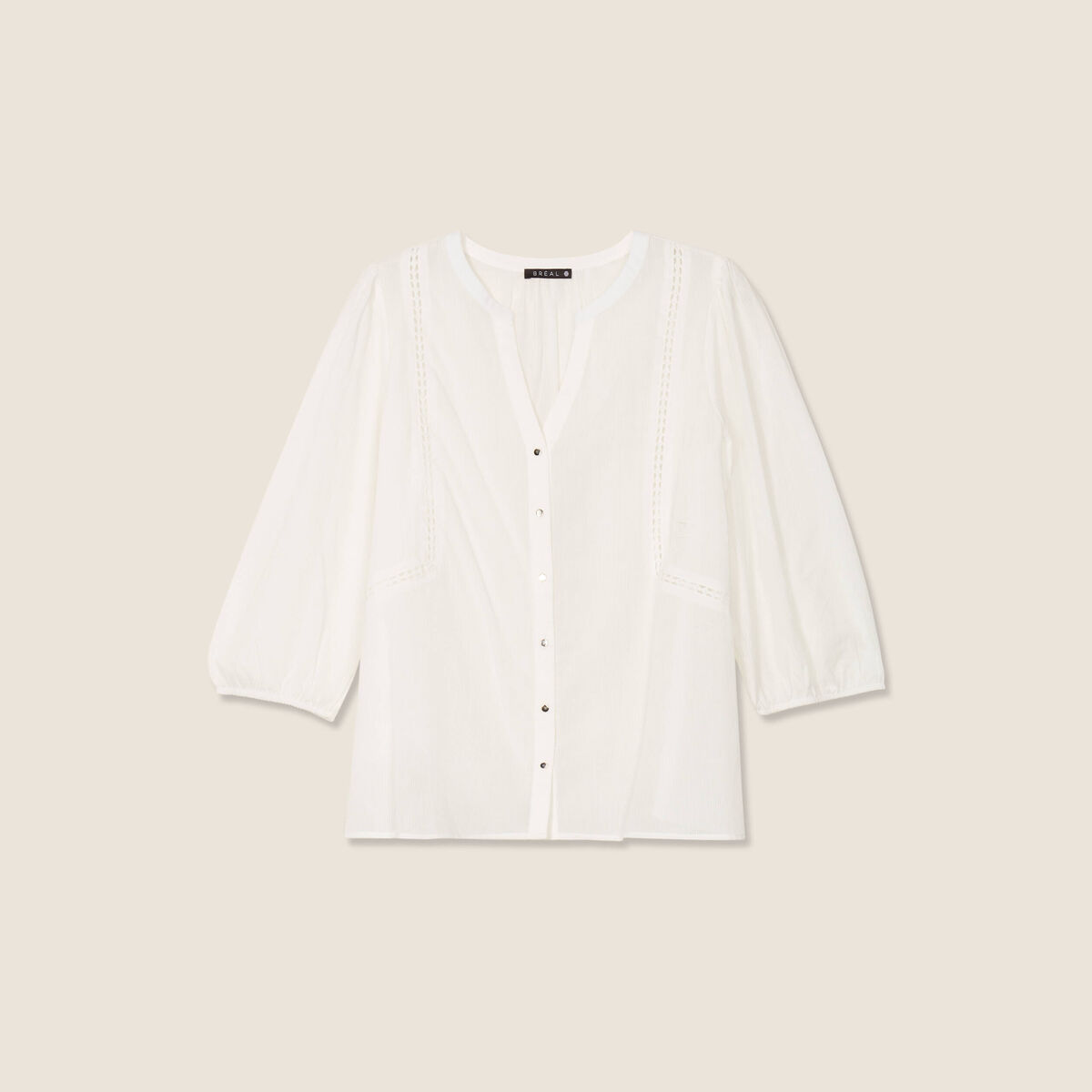 Blouse manches 3/4 ecru femme