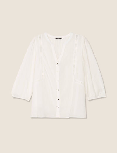 Blouse manches 3/4 ecru femme