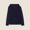 Sweat &agrave; capuche bleu marine femme