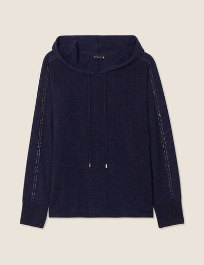 Sweat à capuche bleu marine femme