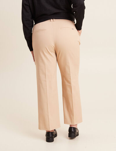 Pantalon flare 7/8ème beige femme