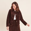 Veste doubl&eacute;e marron fonc&eacute; femme