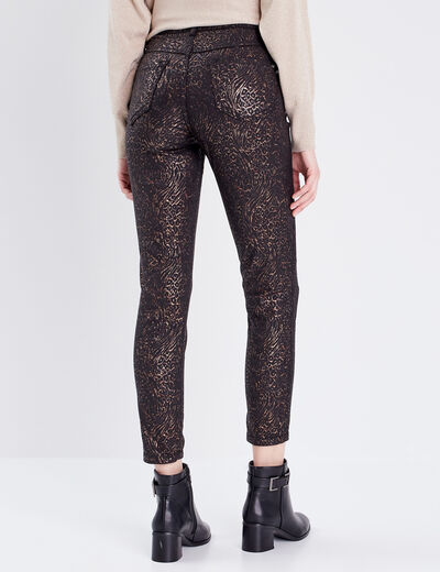 Pantalon ajusté réversible noir femme