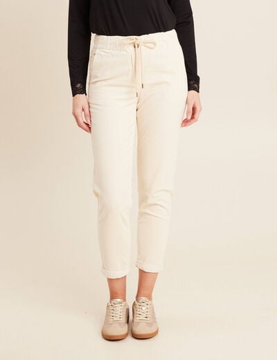 Pantalon jogging velours ivoire femme