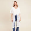 Gilet long manches courtes blanc femme