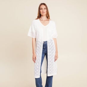 gilet long manches courtes blanc femme Gilet long manches courtes blanc femme