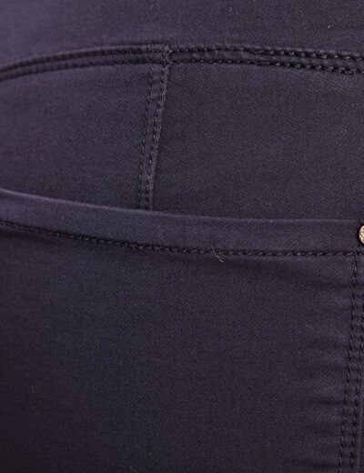 pantalon taille basculée bleu foncé femme