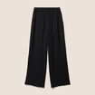 Pantalon large taille haute noir femme