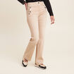 Jean coupe bootcut taille haute sable femme