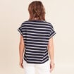 T-shirt droit col rond manches courtes noir femme