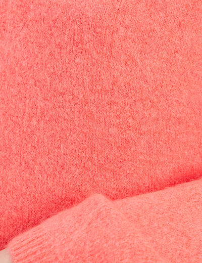 Pull manches longues rose vif femme