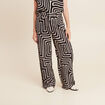 Pantalon flou taille haute noir femme