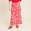 Pantalon fluide7/8ème rouge femme