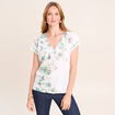 T-shirt col V ecru femme