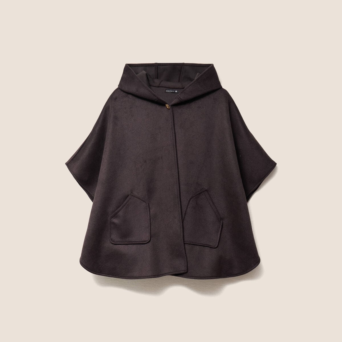 Poncho cape marron fonc&eacute; femme