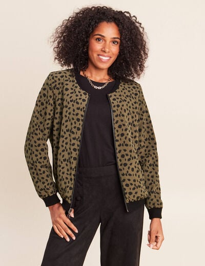 Gilet r&eacute;versible manches longues vert femme