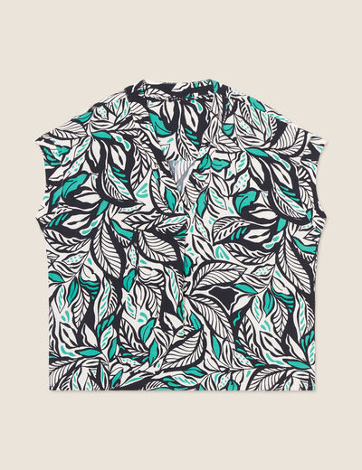 Blouse manches courtes vert femme