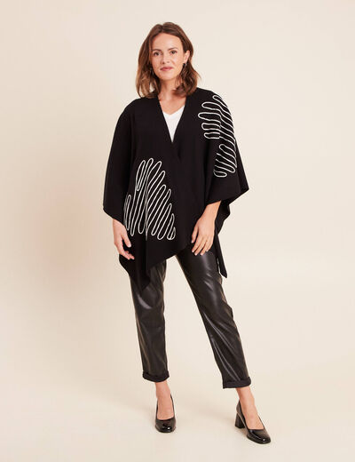 Poncho noir femme