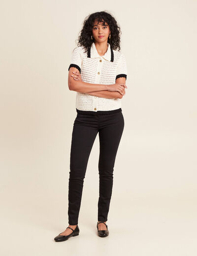 Jean magique ajusté taille standard noir femme