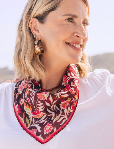 Foulard rose femme