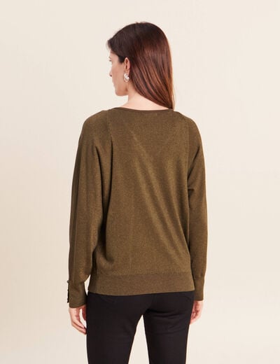 Pull manches longues vert kaki femme