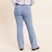 Jean coupe bootcut taille haute denim bleach femme