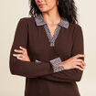 T-shirt manches longues marron foncé femme
