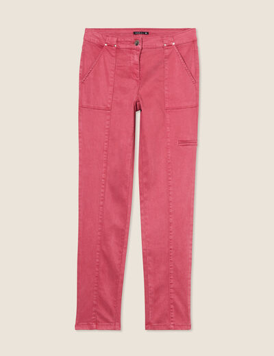 Pantalon ajusté rouge foncé femme