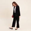 Blazer col tailleur doubl&eacute; noir femme