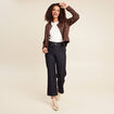 Veste doubl&eacute;e marron femme