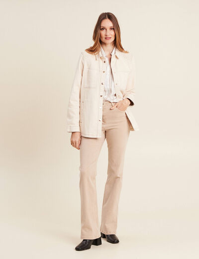 Surchemise boutonnée ivoire femme