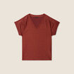 T-shirt manches courtes marron foncé femme