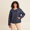 Doudoune doubl&eacute;e sans col denim brut femme