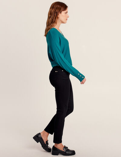 Pantalon léger taille standard 7/8ème noir femme