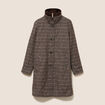 Manteau col montant doubl&eacute; marron femme