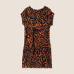 Robe droite manches courtes denim noir femme