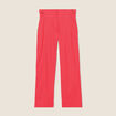 Pantalon flou ceintur&eacute; 7/8&egrave;me rose cerise femme