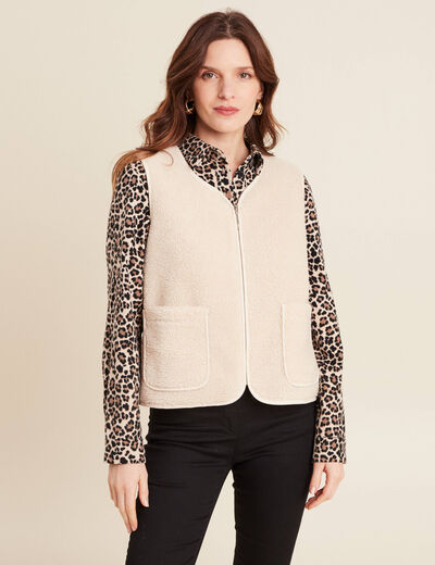 Gilet sans manches ecru femme