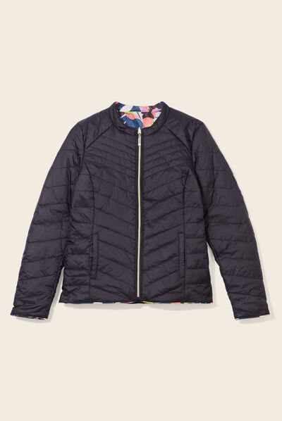 Doudoune droite réversible noir femme
