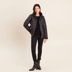 Doudoune d&eacute;perlante droite zipp&eacute;e noir femme