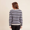 Pull manches longues col rond bleu femme