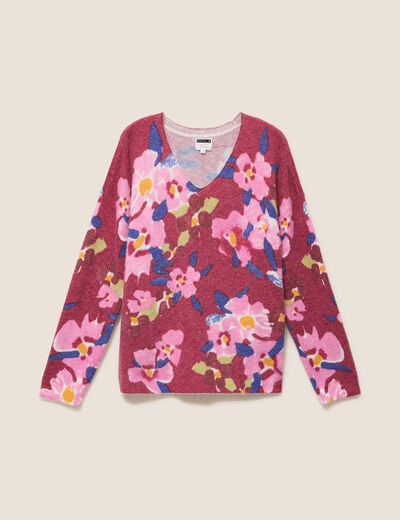 Pull manches longues rose femme