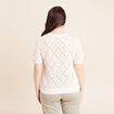 Pull droit court manches courtes ecru femme