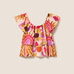 Blouse col v manches courtes fluide multicolore femme