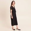 Robe longue &eacute;vas&eacute;e 2 en 1 col rond noir femme