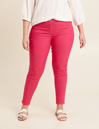 Pantalon léger taille standard 7/8ème rose fushia femme