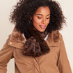 Cache-cou en fausse fourrure marron femme