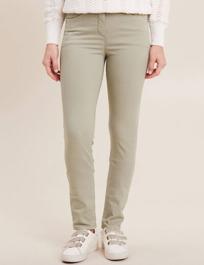 Pantalon léger taille standard long vert clair femme