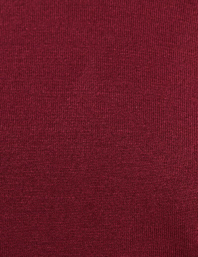 Pull droit col rond manches longues bordeaux femme