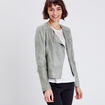 Veste droite zippée vert clair femme